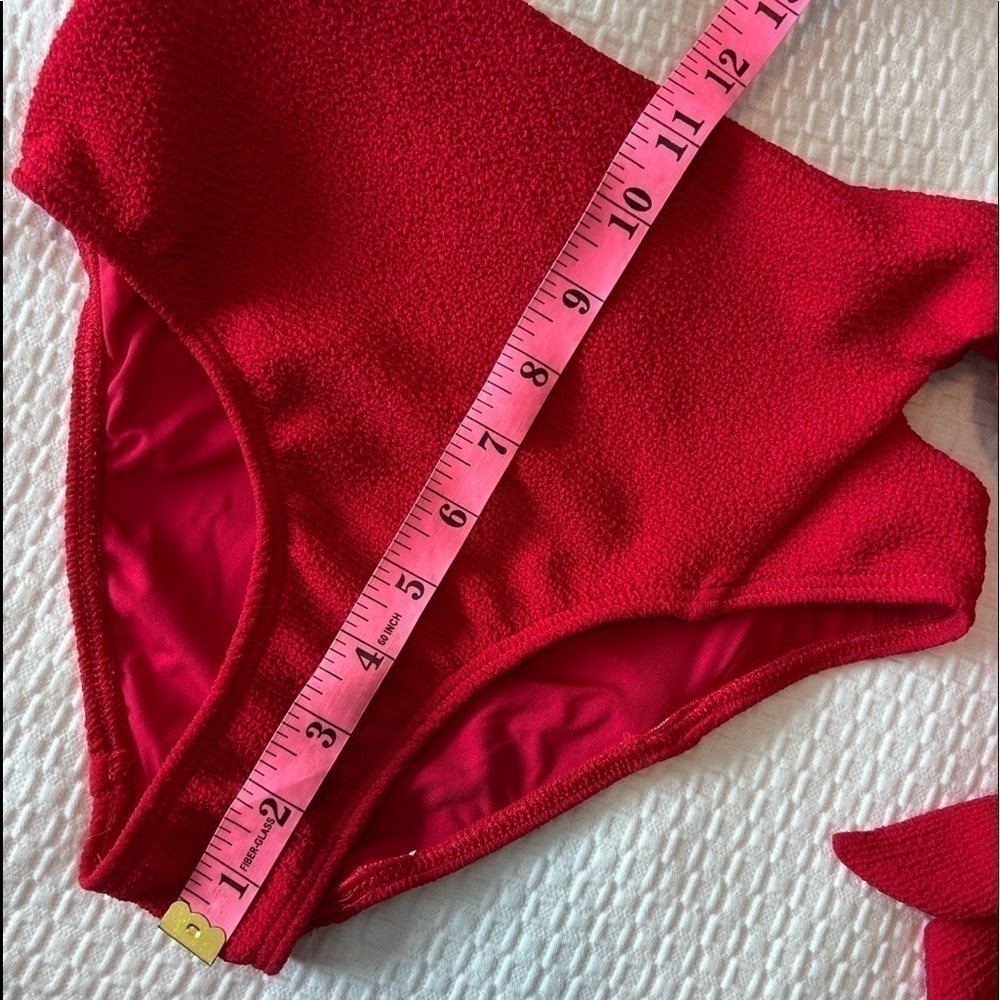 Suboo Giselle Cut Out High Waisted Bottoms In Red - Picture 9 of 16